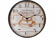 Часы настенные пластик Optima CAFFELATTE d-31,5 см, белый