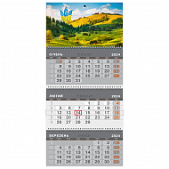 Календар квартальний на 3 пружини, розмір 360х685 "Природа"