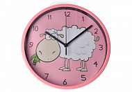 Часы настенные пластик Optima LITTLE LAMB d-22.5 см, розовый