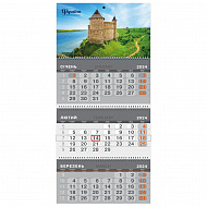 Календар квартальний на 3 пружини, розмір 360х685, "Хотин"