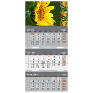 Календар настінний квартальний 3 спіралі 36*68,5 Соняшник