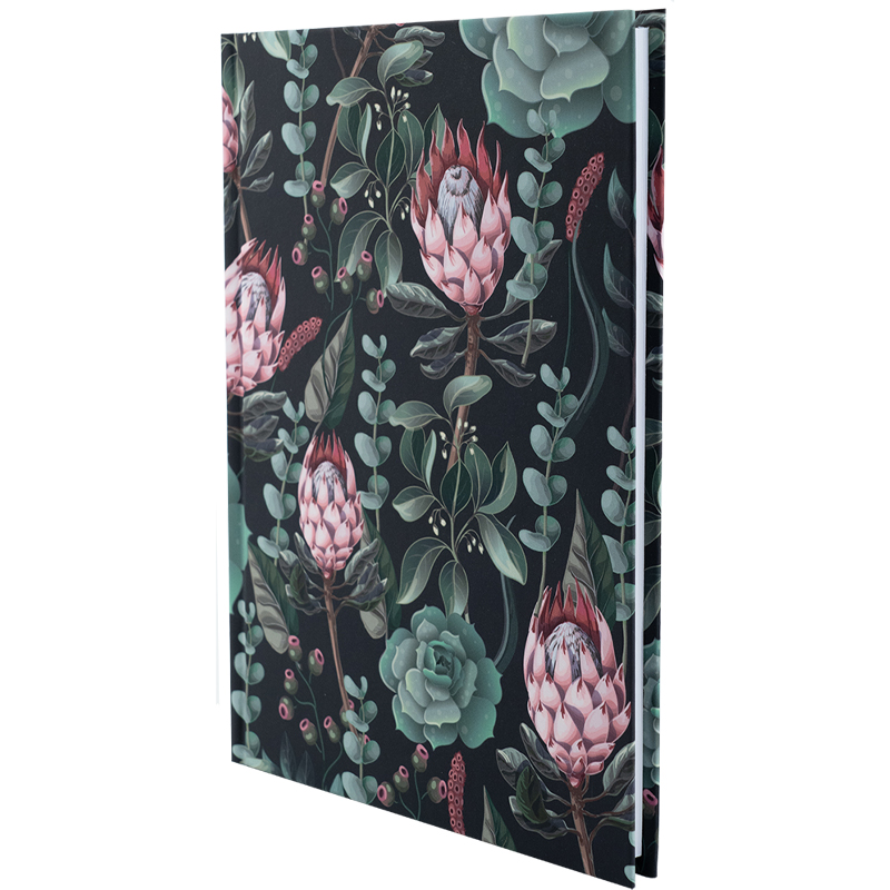 Книга записна А5 96 арк тв палітурка клітинка софт тач виб УФ лак Bloom зелена