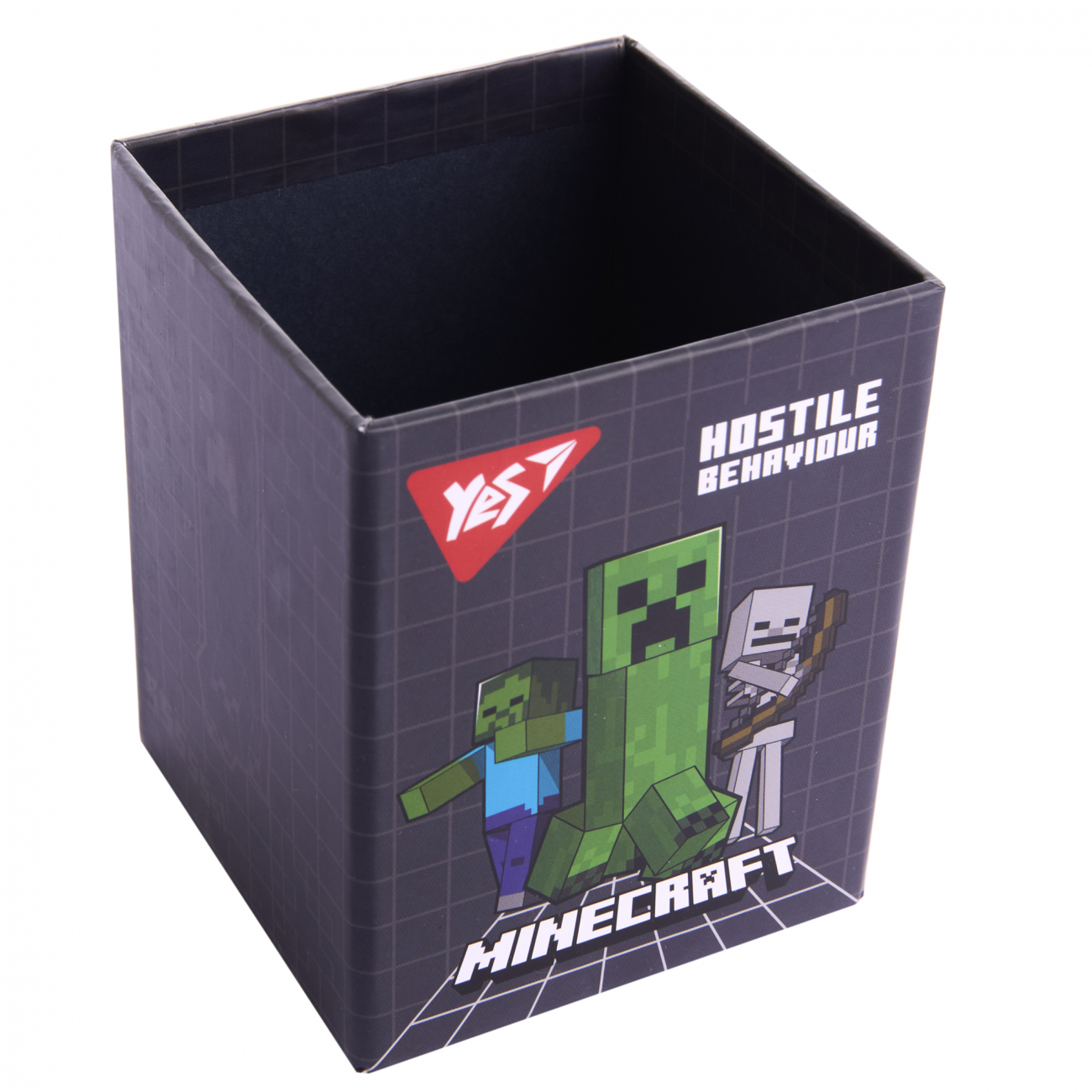 Підставка для ручок квадратна Yes Minecraft картон, сіра
