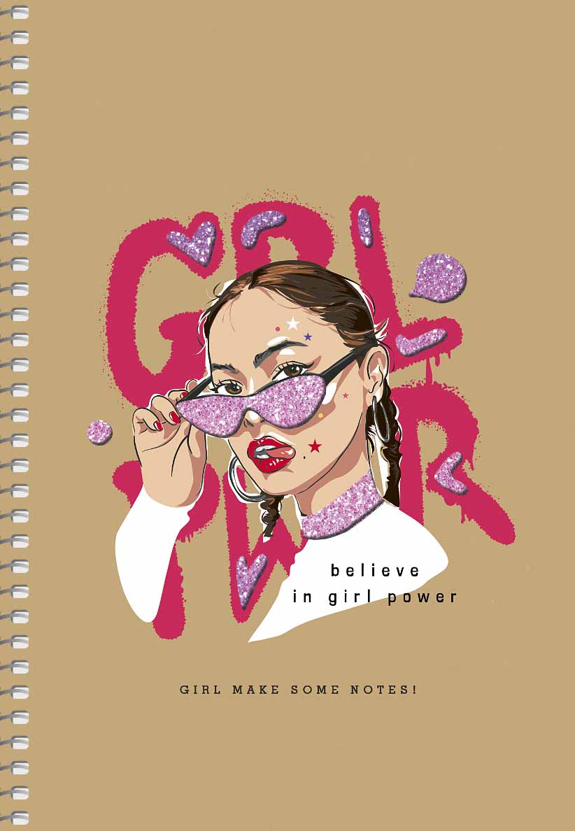 Блокнот А5 96 арк спіраль без лініювання крафт обкл лазерна висічка крем блок STUDENT 6115 Асорті