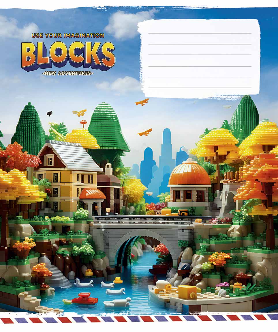 Тетрадь 12 л линия 3400 Blocks 2024 мал