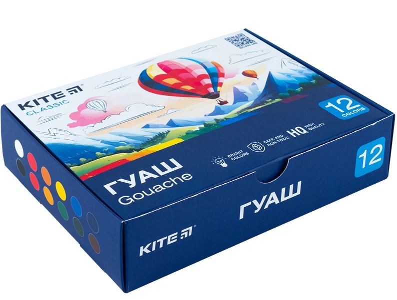 Гуаш Kite Classic 12кол/20мл