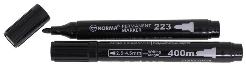 Маркер перманентний Norma 223-09N 2,5-4,5 мм чорний