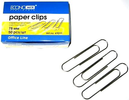Скрепки круглые Economix 78 мм 50 шт