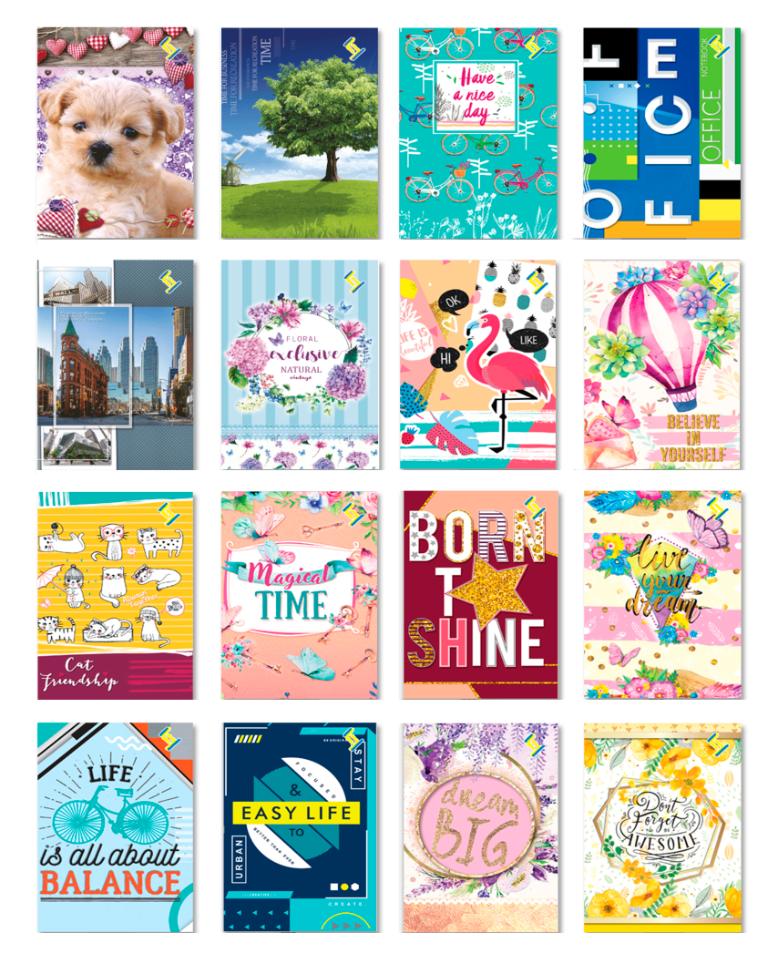 Блокнот А7 32 арк тв палітурка клітинка асорті