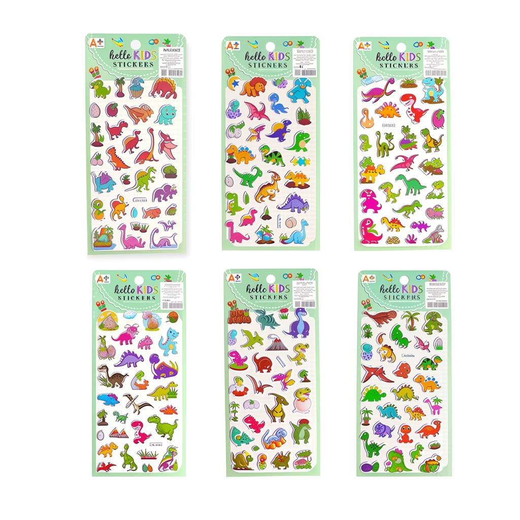Наклейки 10х22 см Динозавры микс