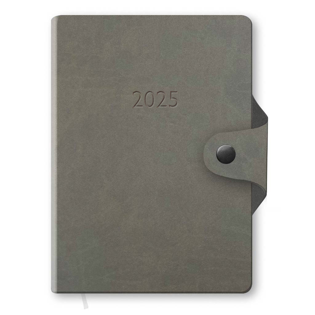 Щоденник датований кишеньковий на кнопці Twill сірий