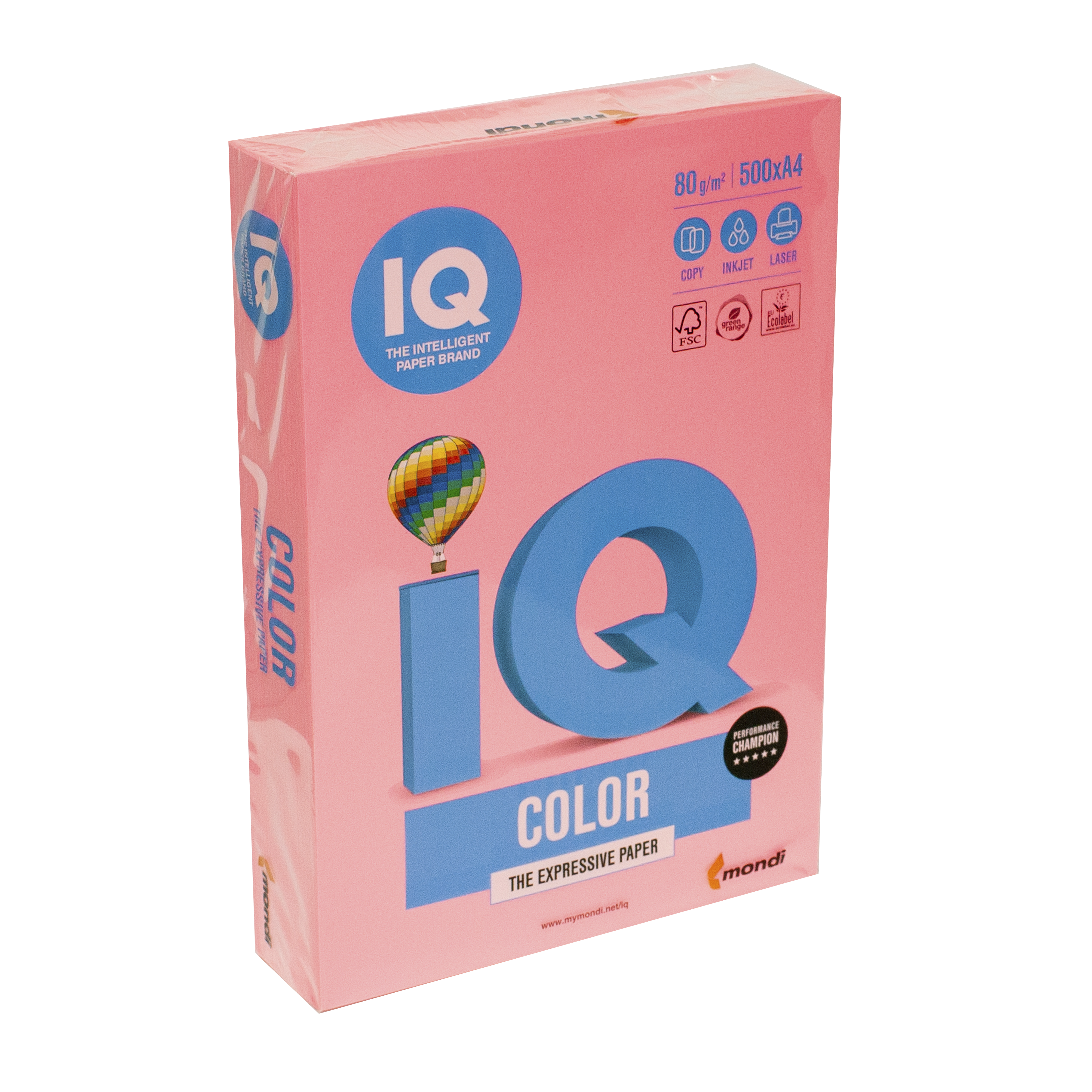 Папір кольоровий А4 IQ Color 80 г/м2 NEOPI неон рожевий 500 арк