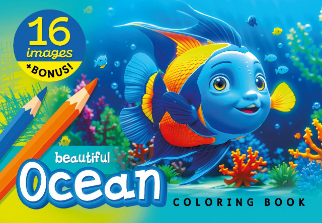 Раскраска 16 картинок Океан