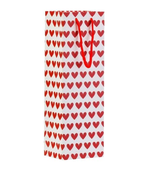 Пакет подарочный 12*9*36см сердечки