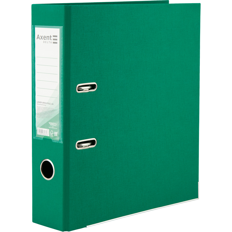 Папка-регистратор А4 75 мм двустор. Delta, зеленая