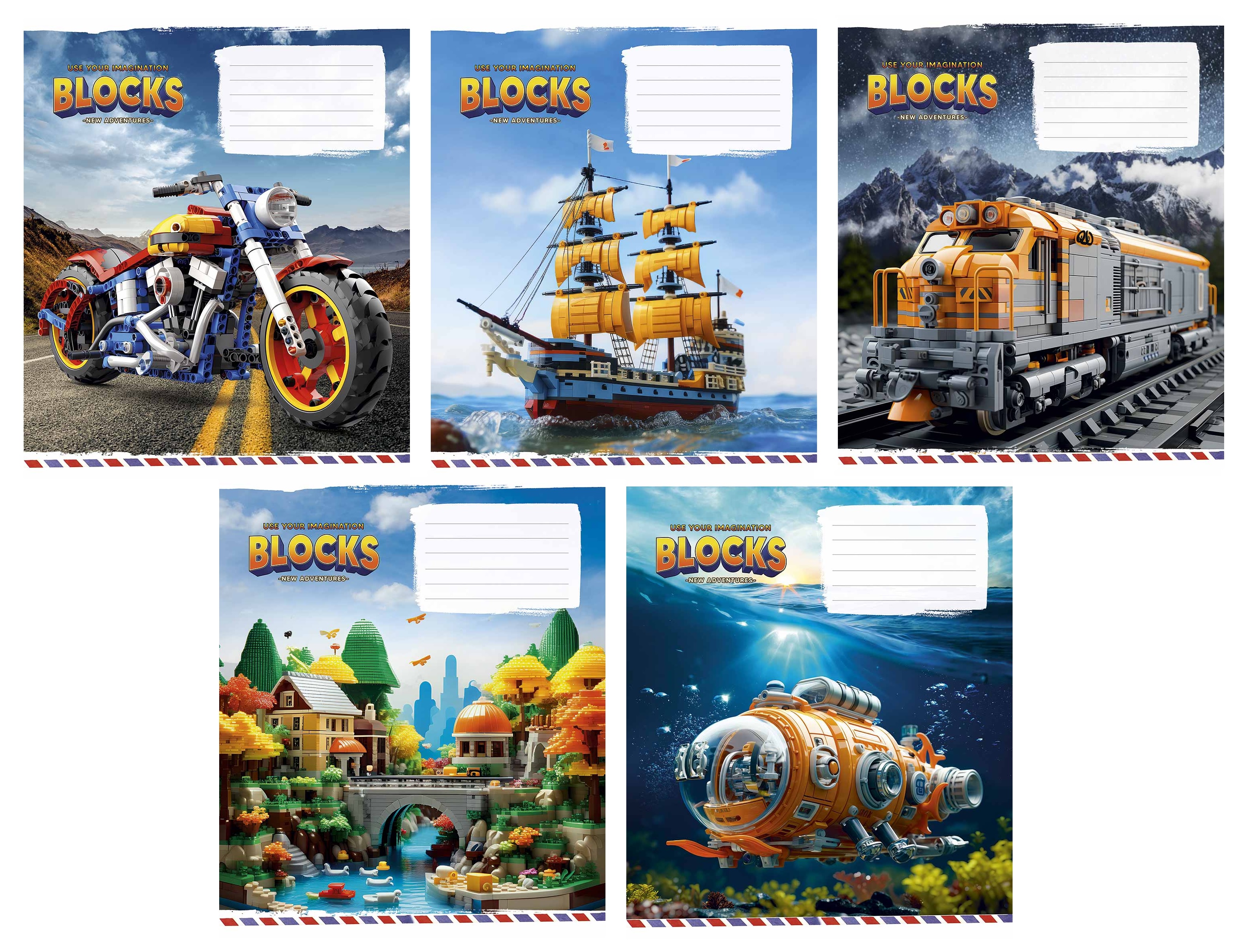 Тетрадь 12 л линия 3400 Blocks 2024 мал