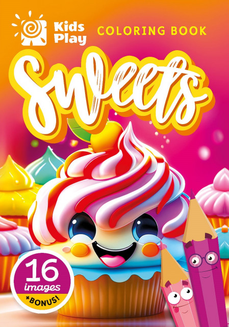 Раскраска 16 картинок Сладости