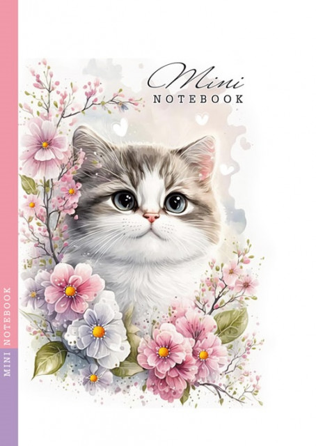 Блокнот 105*165 48 арк інт палітурка клітинка мат лам уф лак Кошеня