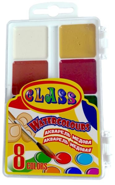 Акварель Class 8 цв., б/к, пластик