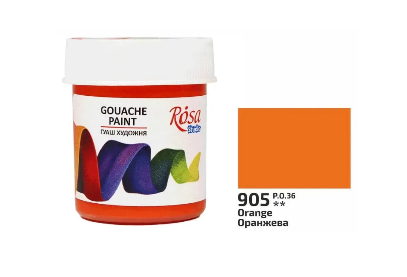 Гуашь художественная 40мл Оранжевая Rosa Studio