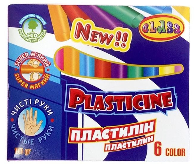 Пластилин Class Чисті руки 6 цв 100г