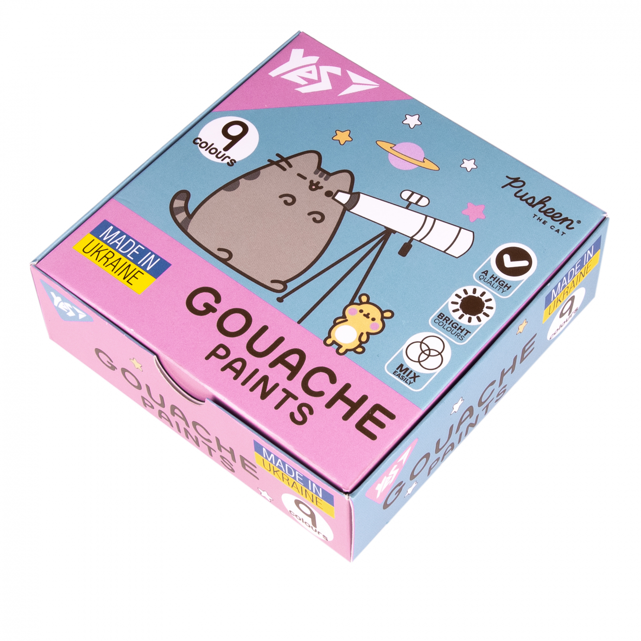 Гуашь Yes Pusheen 9цв/20мл