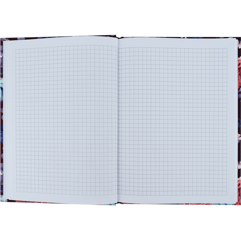 Книга записна А5 96 арк тв палітурка клітинка софт тач виб УФ лак Bloom фіолетова