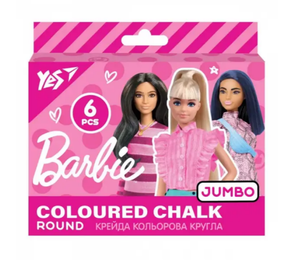 Мел цветной JUMBO 6 шт Yes Barbie