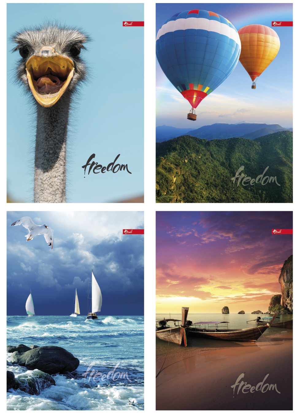 Блокнот А4 144 арк тв палітурка клітинка Свобода асорті