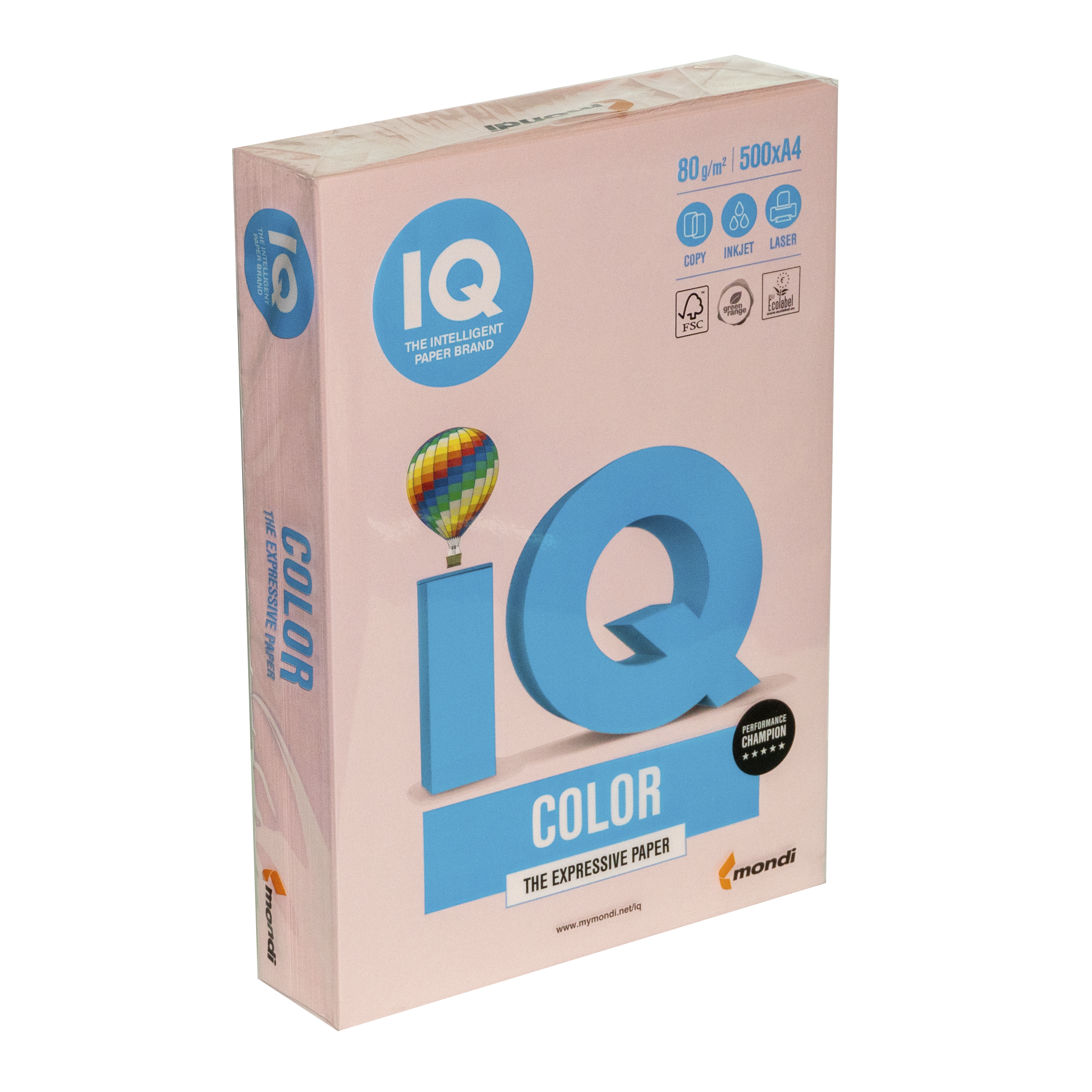 Папір кольоровий А4 IQ Color 80 г/м2 OPI74 пастель світло-рожевий 500 арк