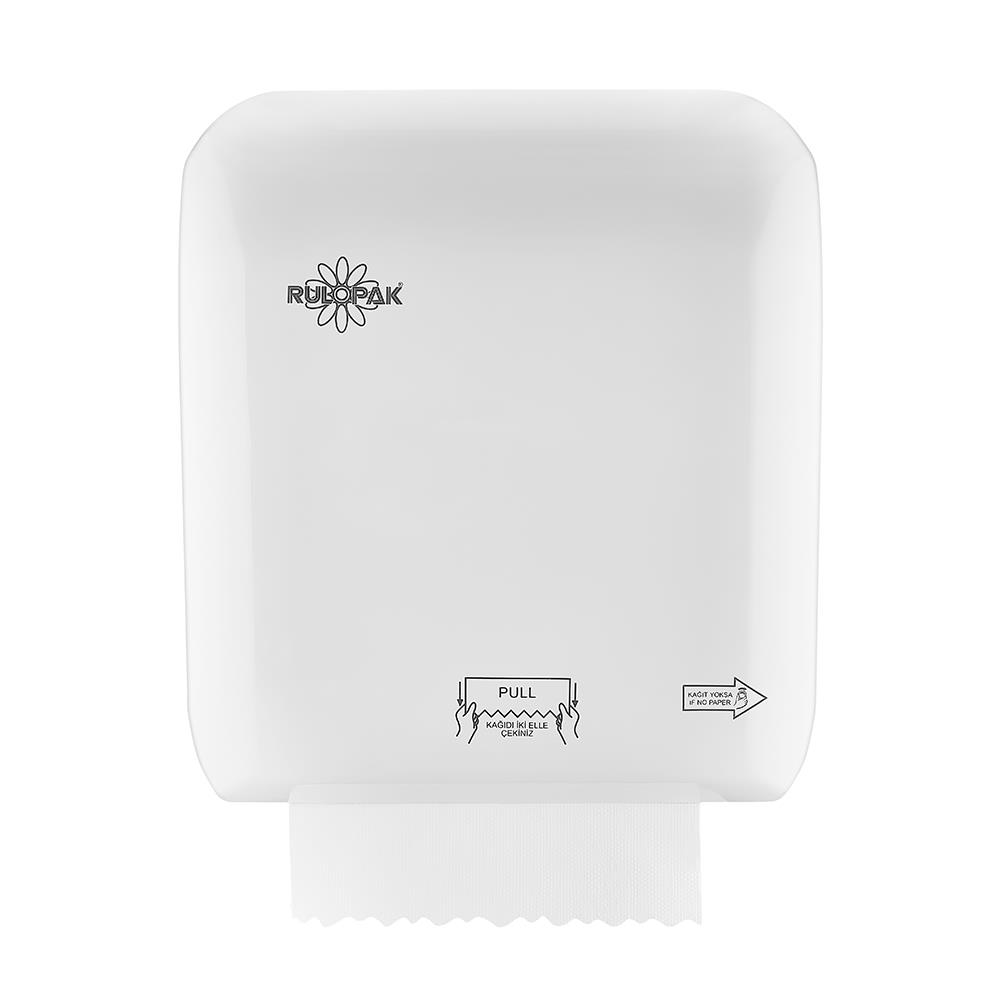 Диспенсер Rulopak для рулонних паперових рушників, пластиковий, білий, 30,5*23*38,5см.