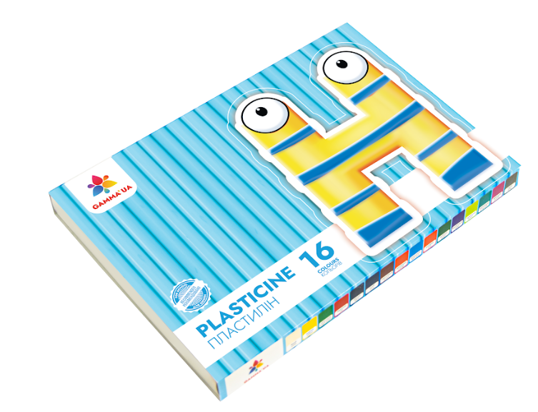 Пластилін GAMMA`UA, 16 кол, 192 г, стек (200317)