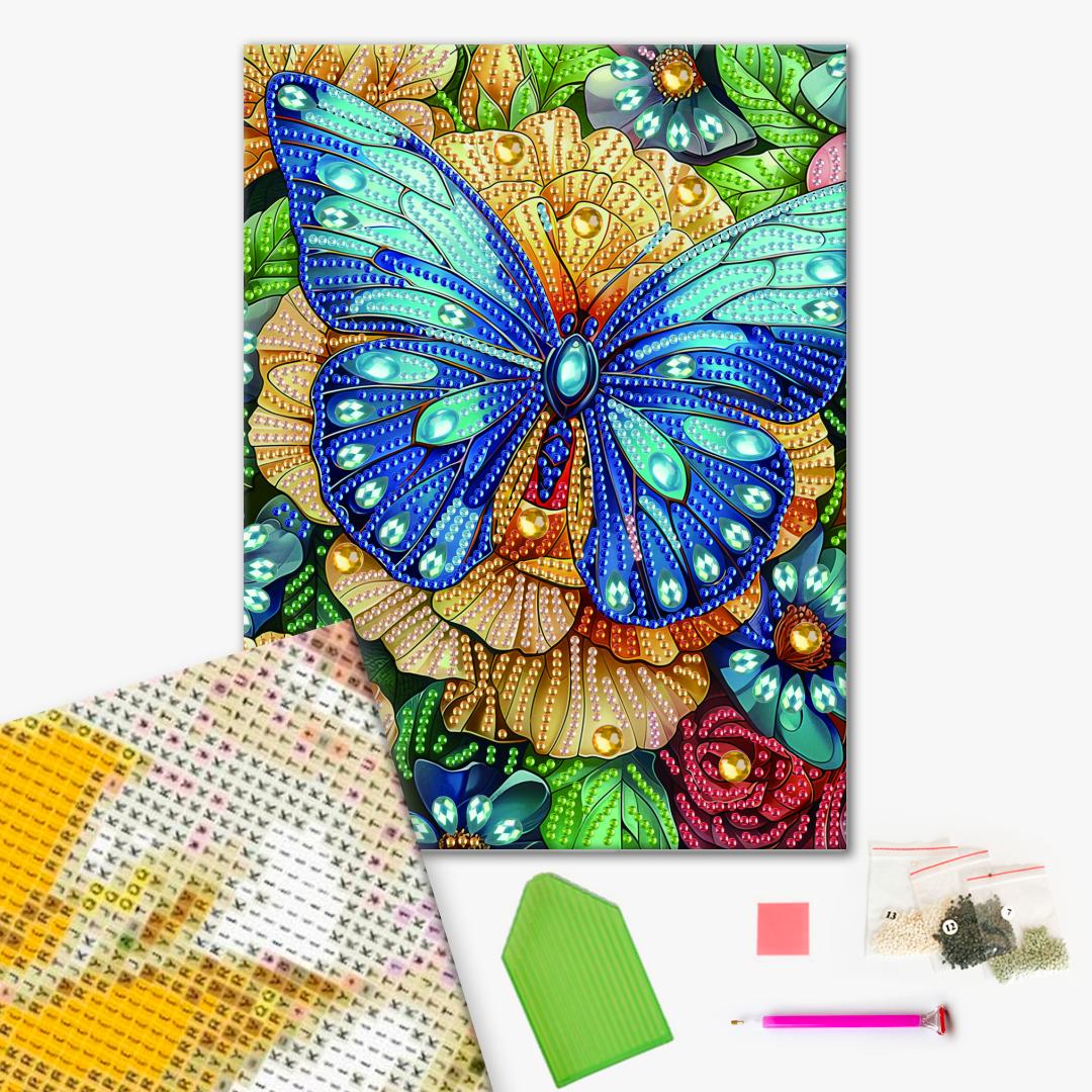 Алмазная мозаика 25×25 см Желтая бабочка