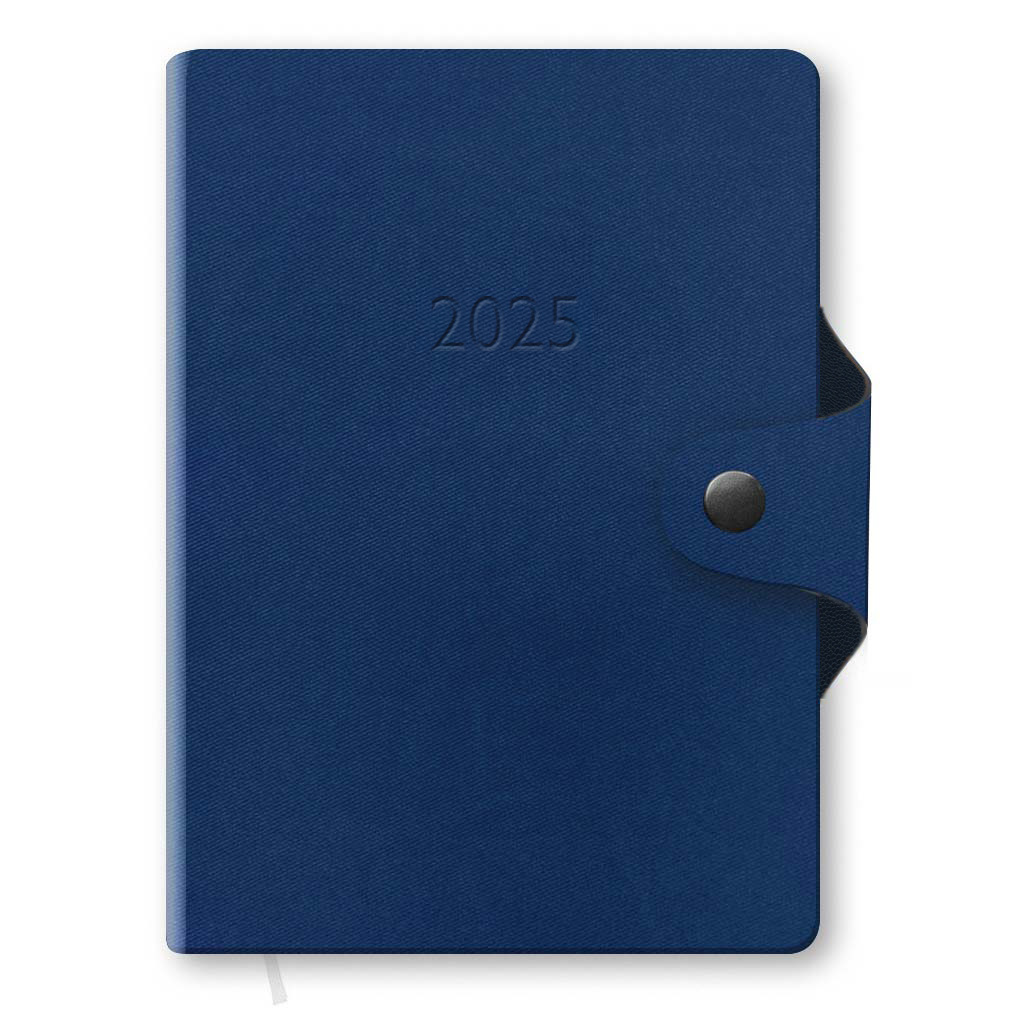 Щоденник датований кишеньковий на кнопці Twill синій