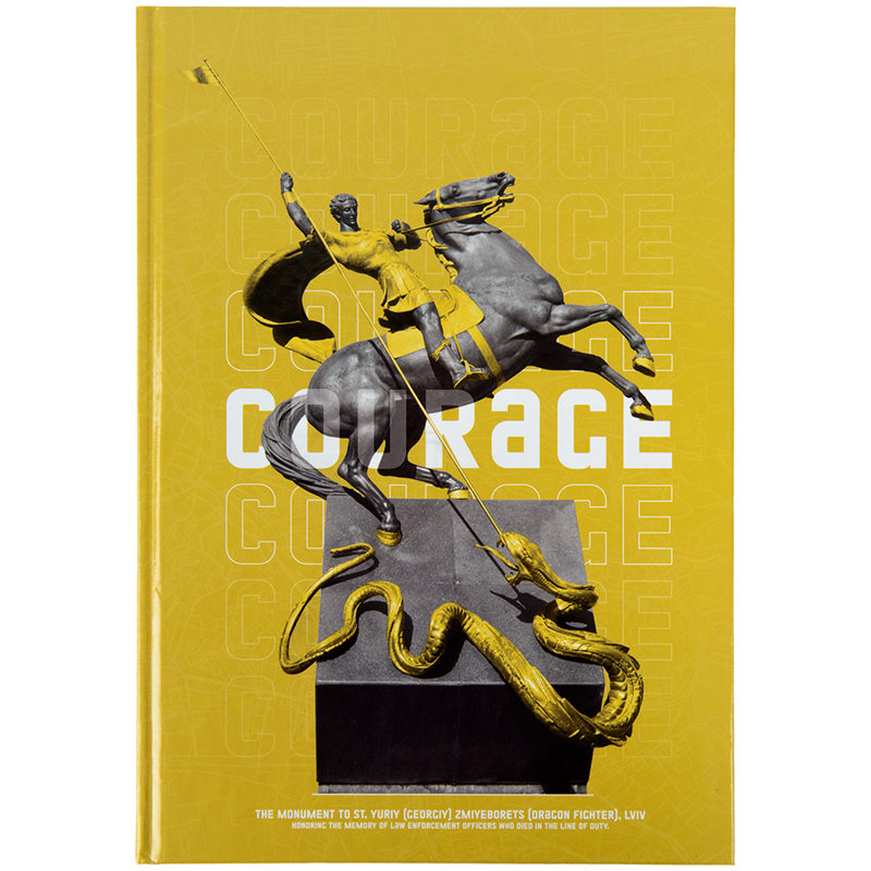 Книга записна А4 96 арк тв палітурка клітинка Courage жовта