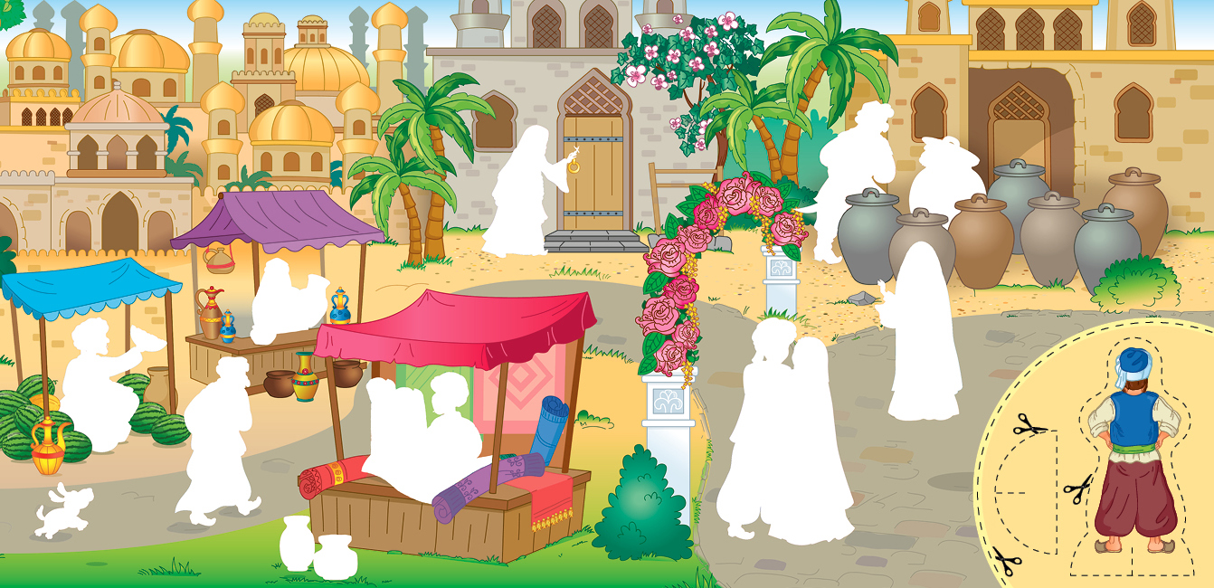 Книга Казки по складах з наліпками Алі-Баба і сорок розбійників