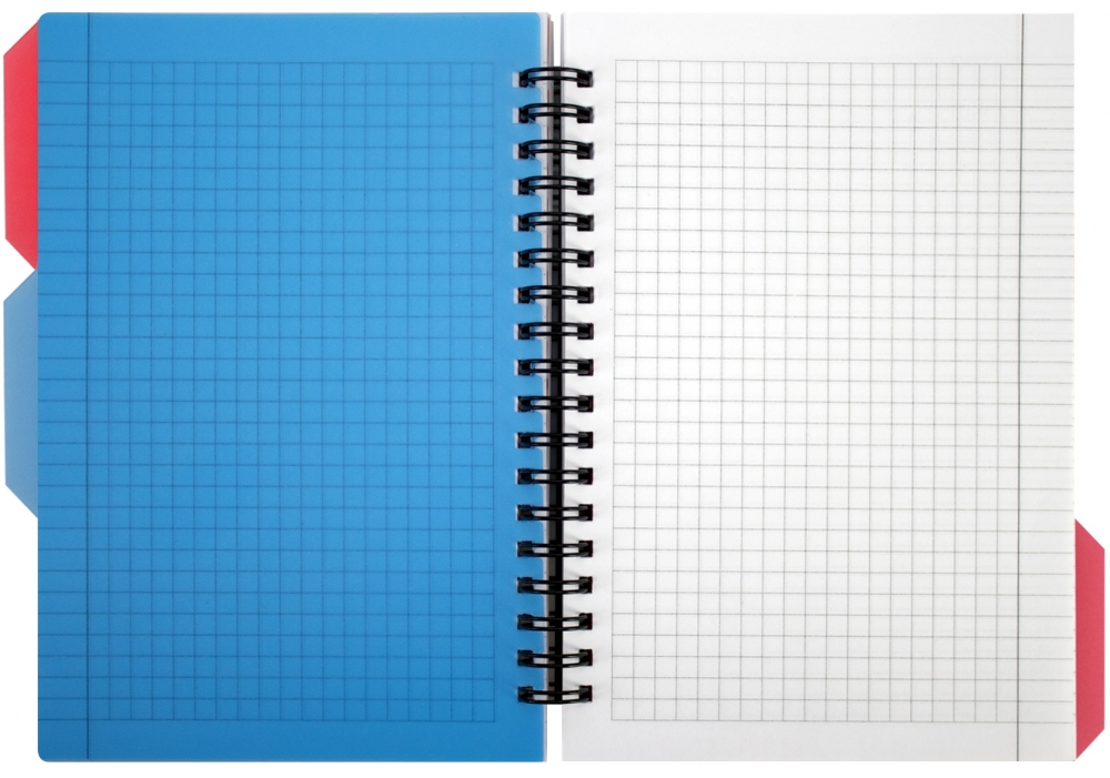 Блокнот с розділювачами В6 100 арк спіраль клітинка пластик обкл DESIGN 23