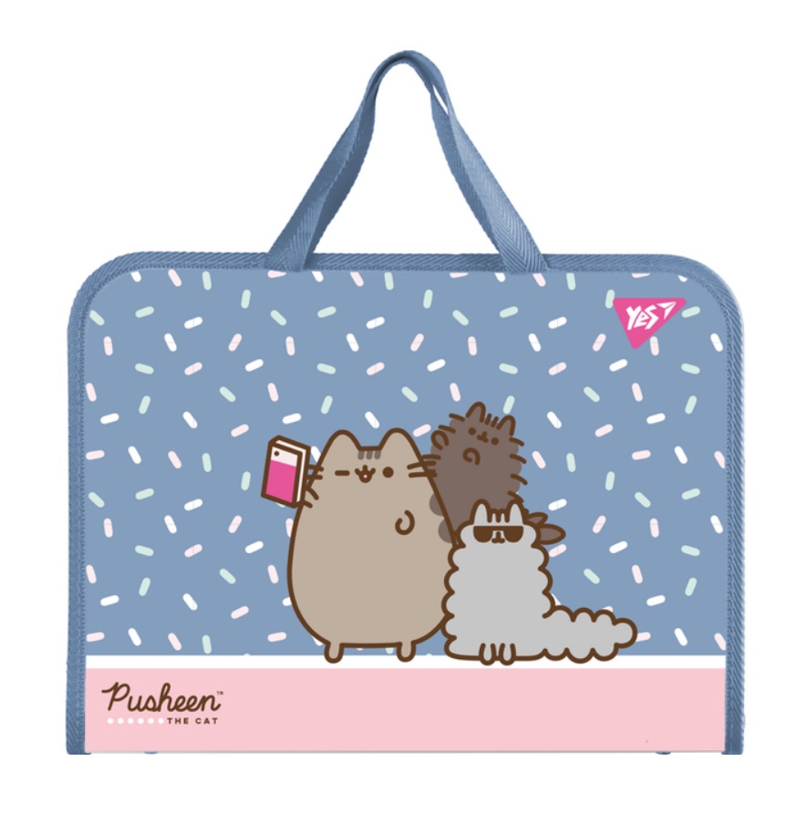 Портфель пластиковый на молнии А4 Yes, Pusheen
