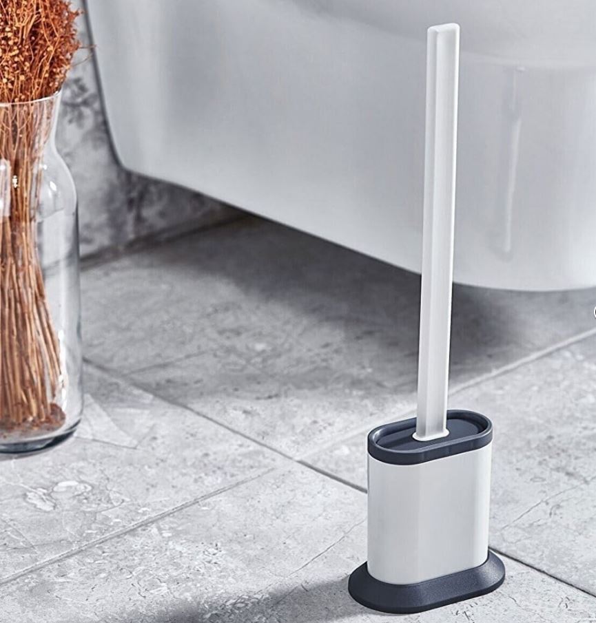 Щітка для унітазу силіконова RULOPAK овал, чорно-біла