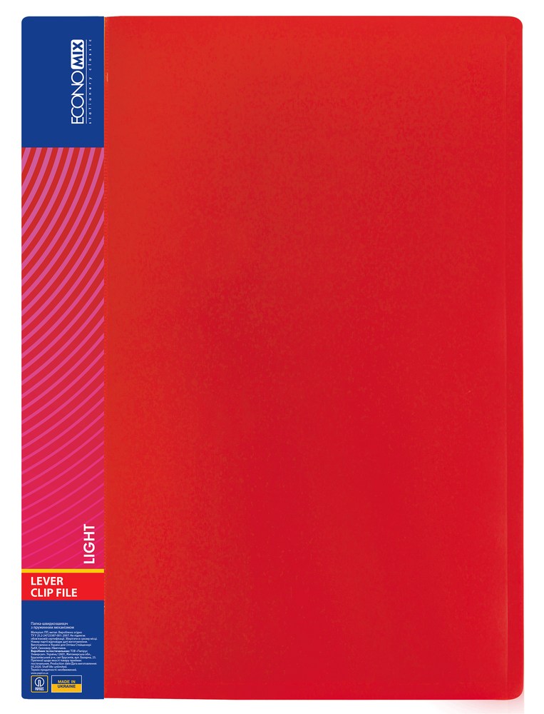 Папка з боковим притиском Economix Light, червона