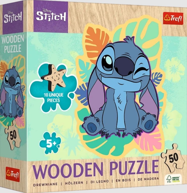 Пазлы 50 Wooden Lilo&Stitch Счастливый Стич