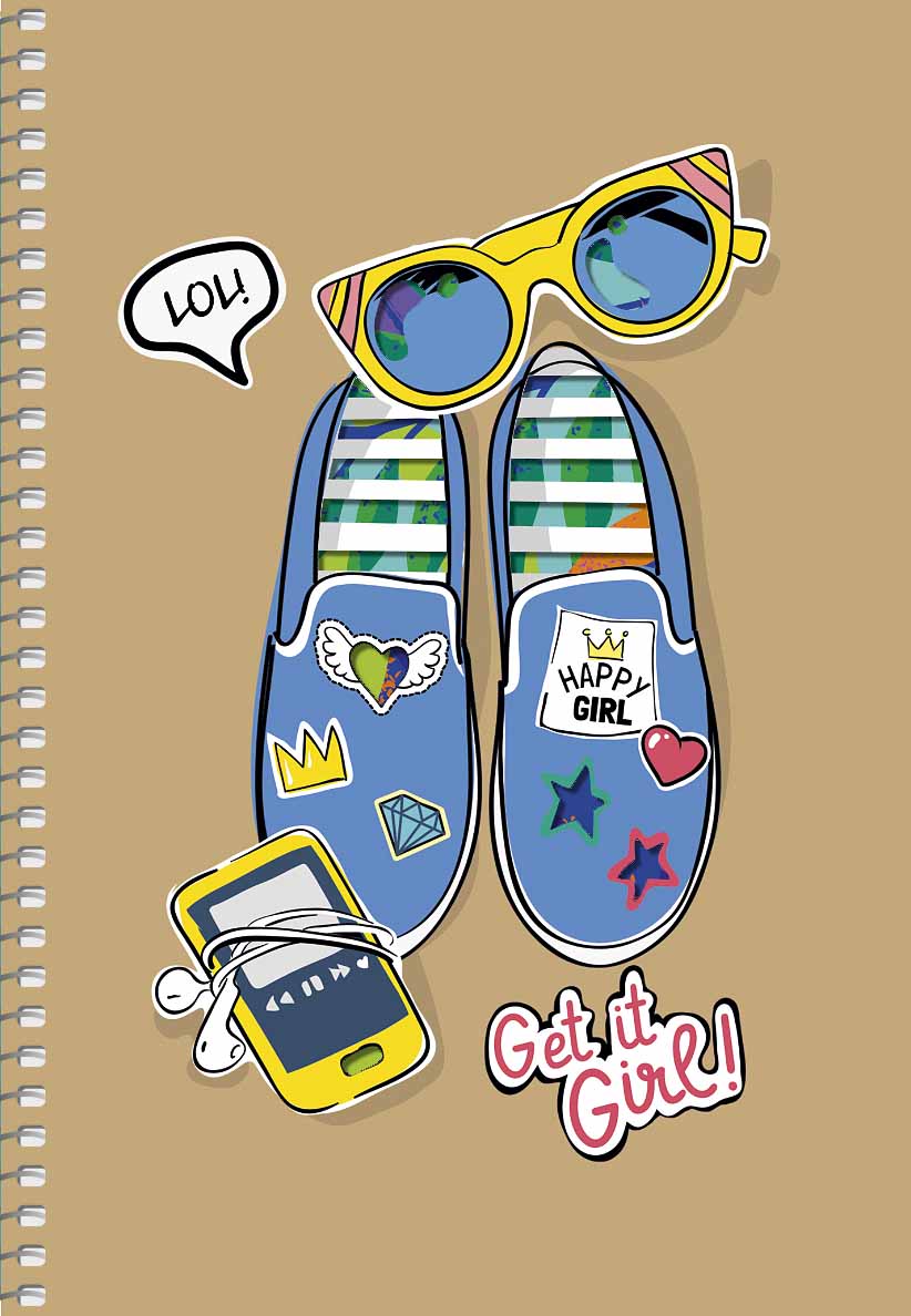 Блокнот А5 96 арк спіраль без лініювання крафт обкл лазерна висічка крем блок STUDENT 6115 Асорті