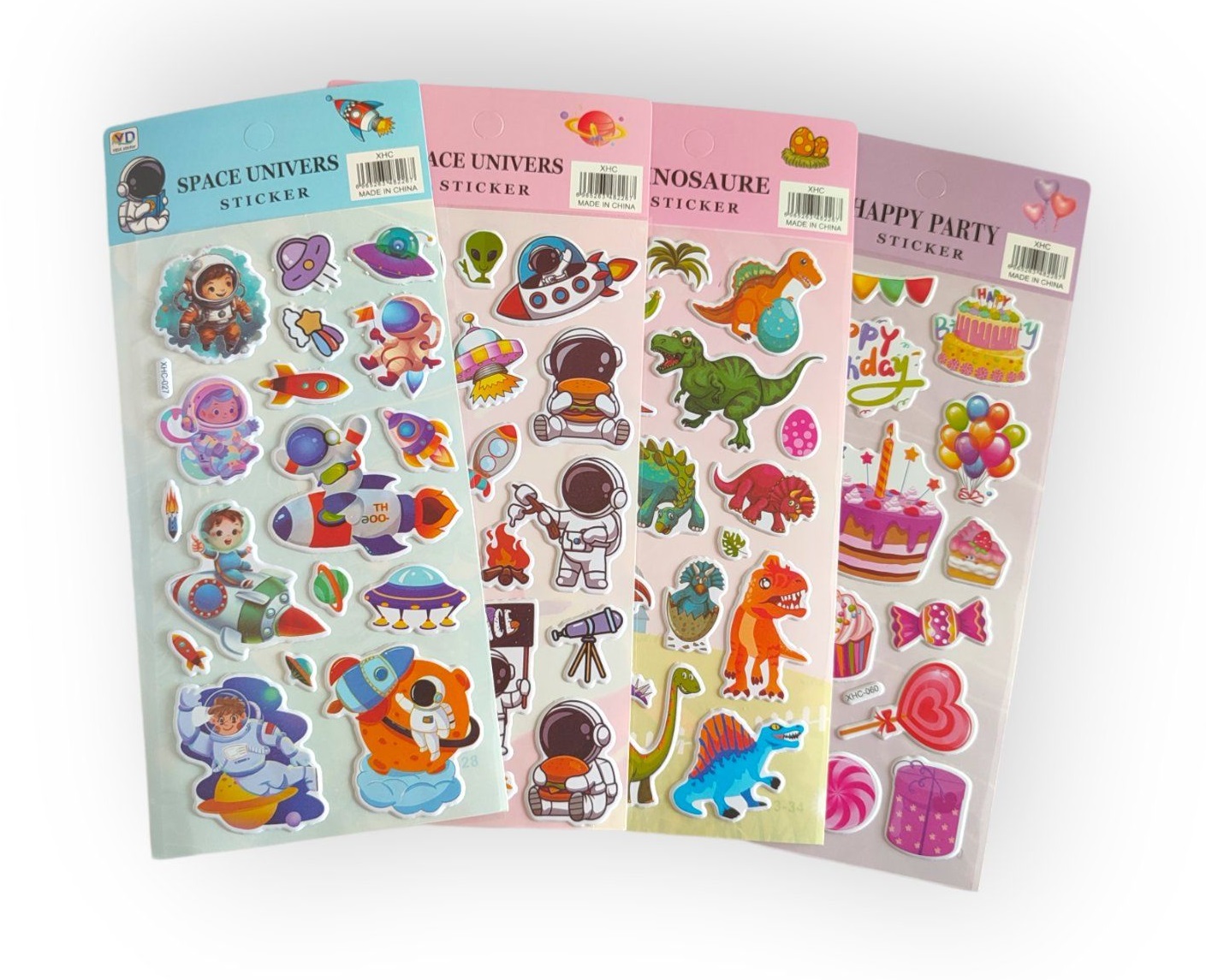 Наклейки 10х22 см объемные микс