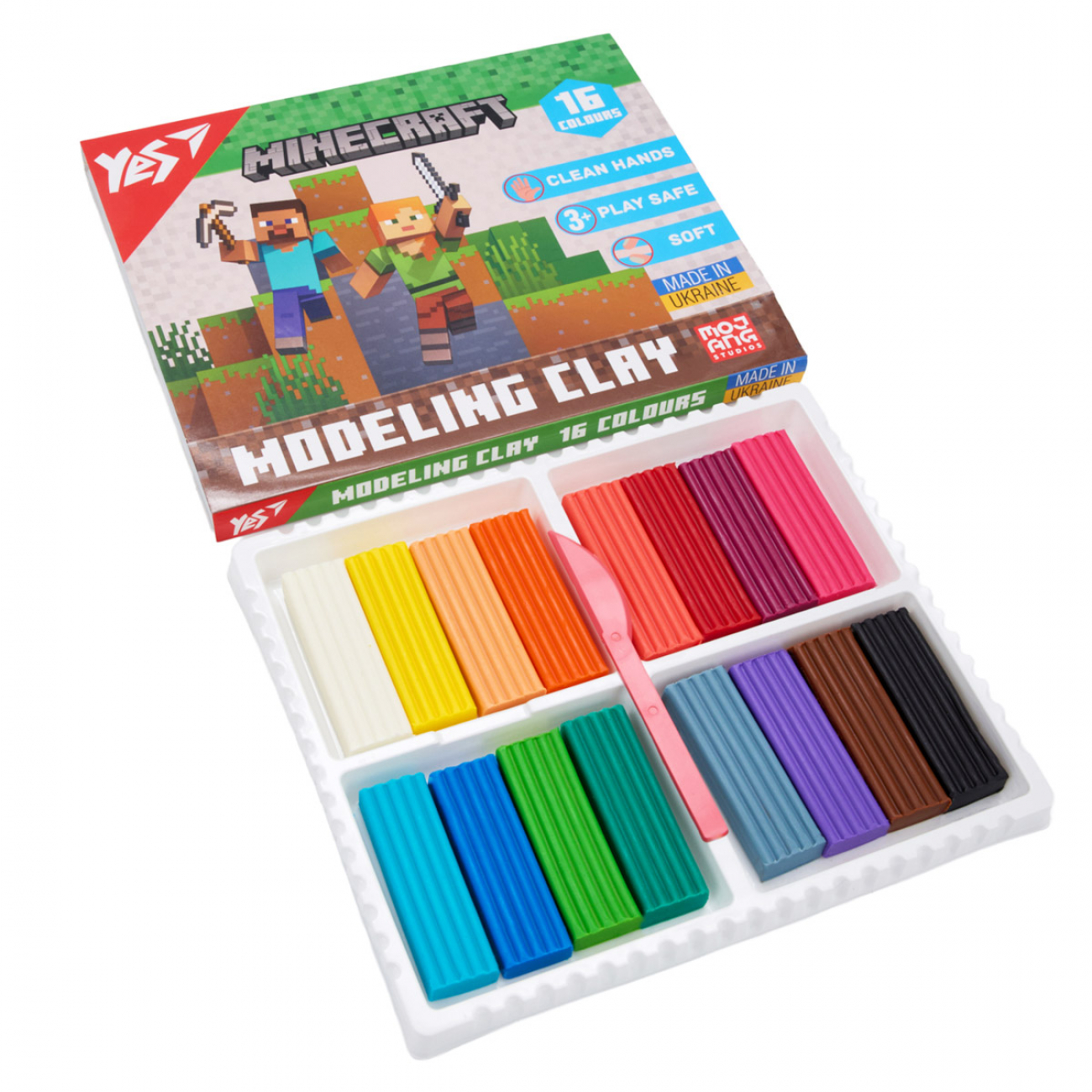 Пластилін Yes Minecraft 16 кол 320г