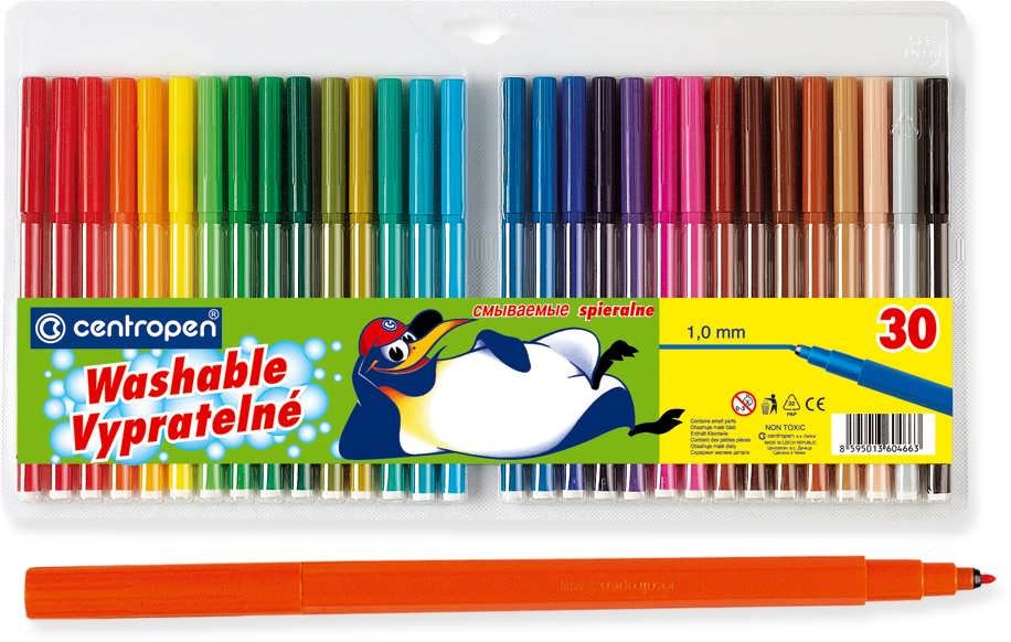 Фломастери Centropen Пінгвіни/Слон 30 кол