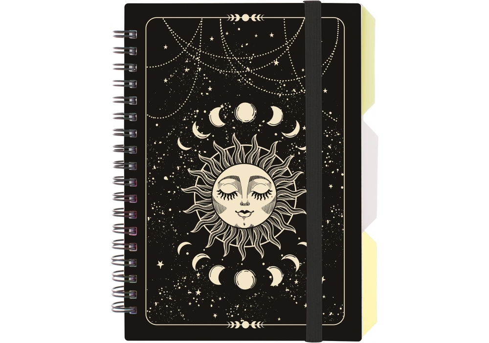 Блокнот с розділювачами В6 100 арк спіраль клітинка пластик обкл DESIGN 23