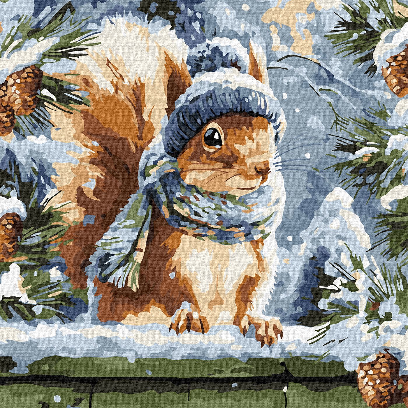 Картина за номерами 40х40 см Зимове білченя