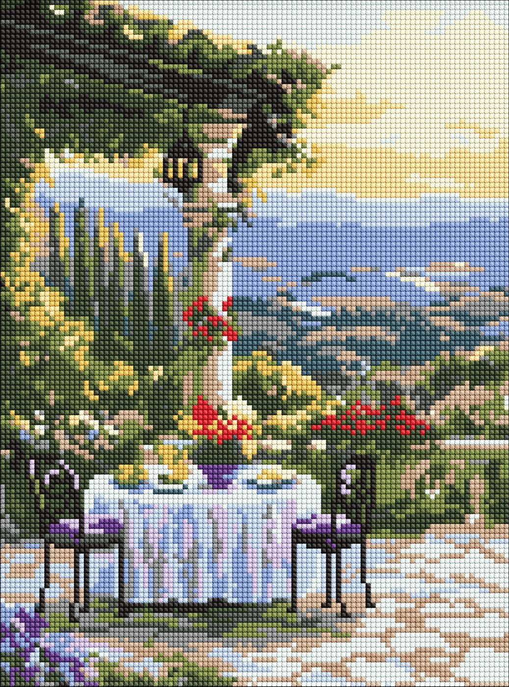 Алмазна мозаїка 30×40 см Мальовнича вечеря