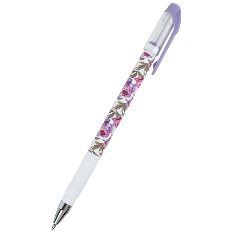 Ручка кулькова Axent Floral White 0,5 синя