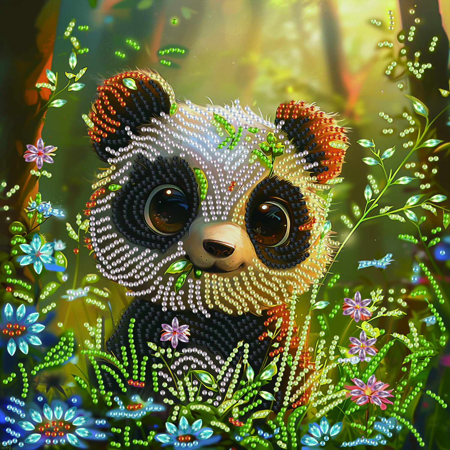 Алмазна мозаїка 25×25 см Мила панда